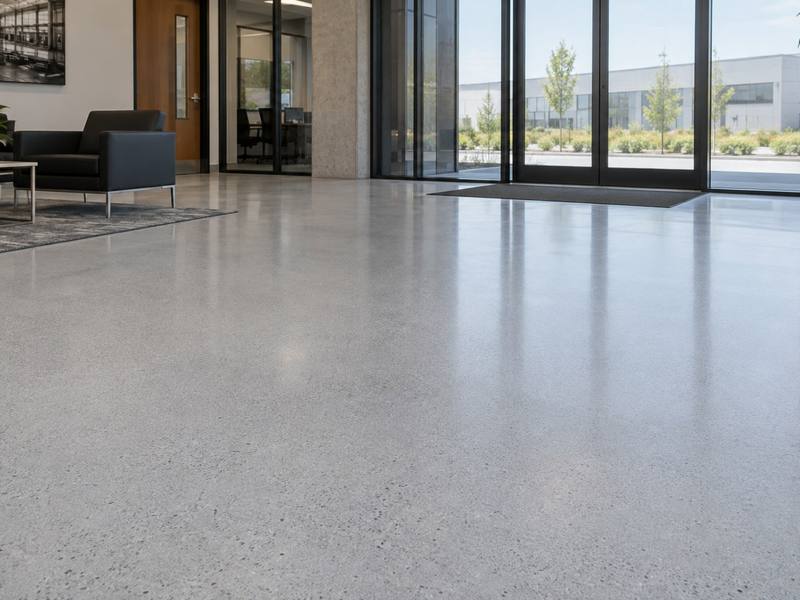 Light floor at a business entrance in Lethbridge